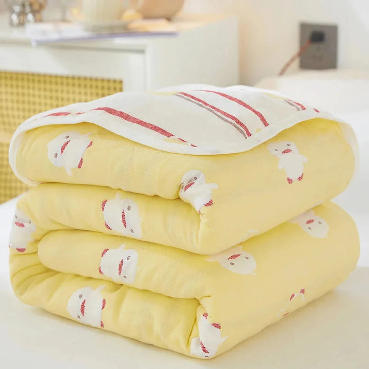 Cool Breathability Summer Quilt Multi-functional Cotton Gauze Fabric Towel Blanket Thin Breathable Duvet Skin-friendly Comforter Jonine’s Corner