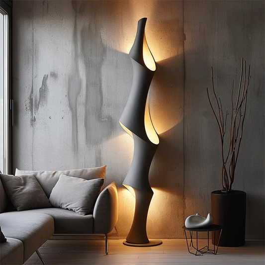 Modern Art Deco LED Floor Lamp — Warm White Ambient Light for Living Rooms