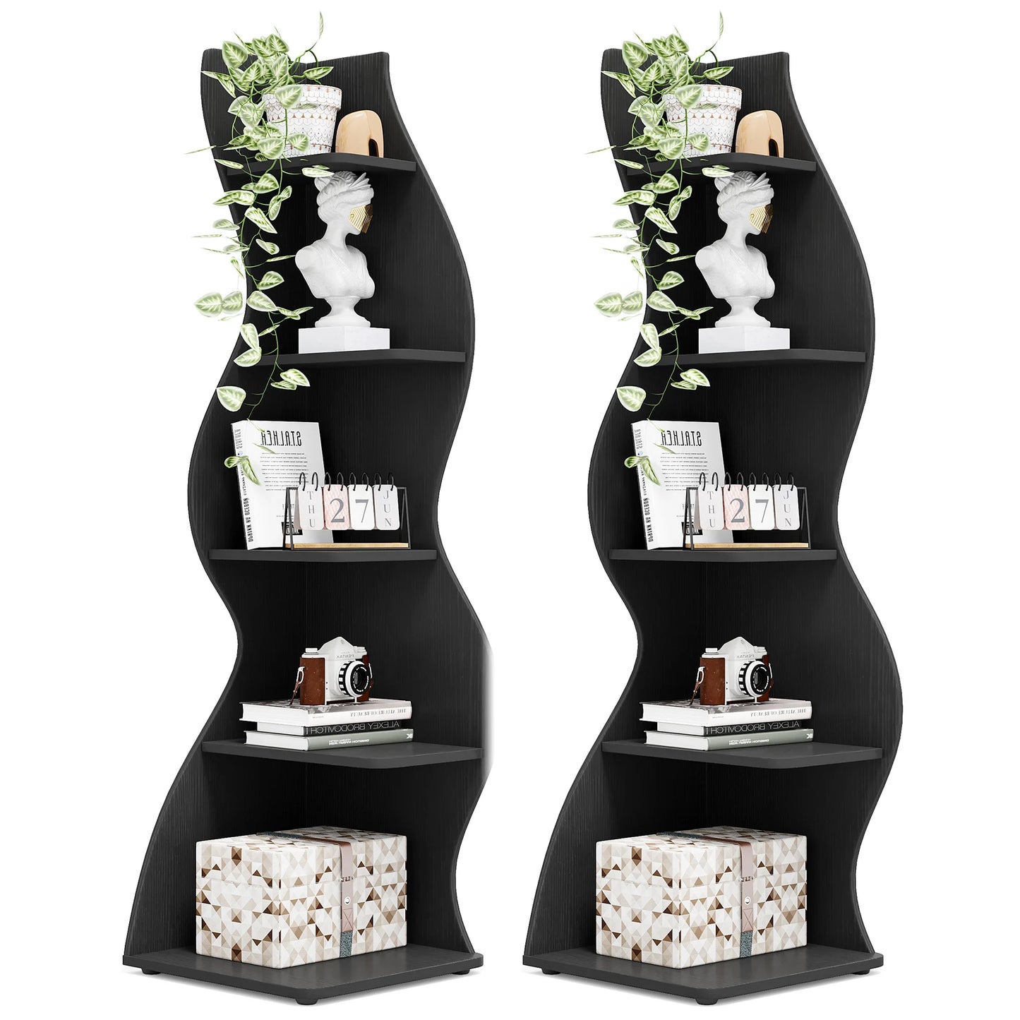 The Corner That Finally Does Something — Tribesigns 5-Tier Wall Corner Bookshelf & Plant Stand