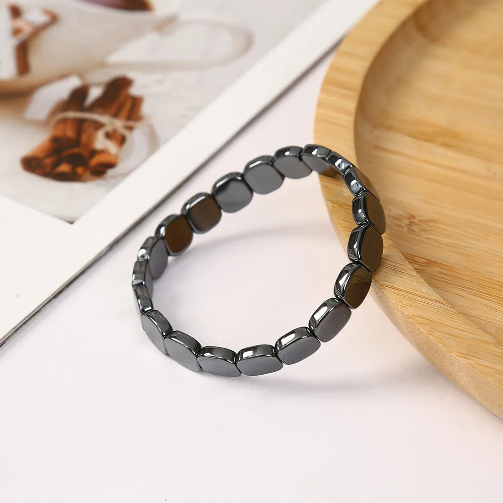 Natural Hematite Beaded Bracelet for Men — Confidence & Healing Stone Jewelry
