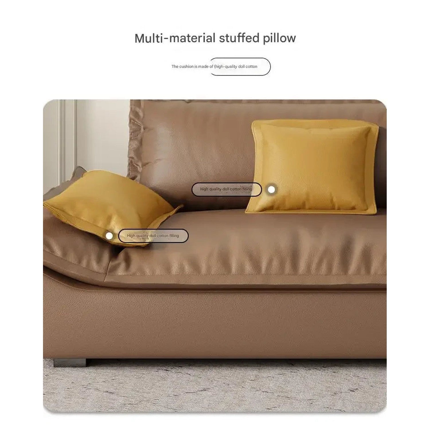 Luxury Genuine Leather Sofa — Designer Modular Living Room Seating