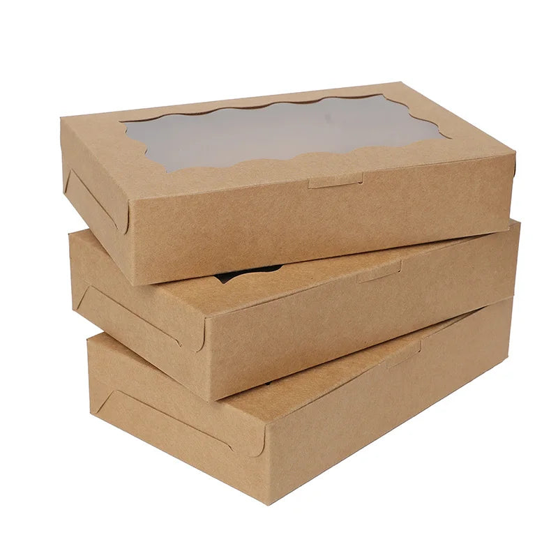 Kraft Paper Gift Boxes with Window — Set of 5, 10, or 20