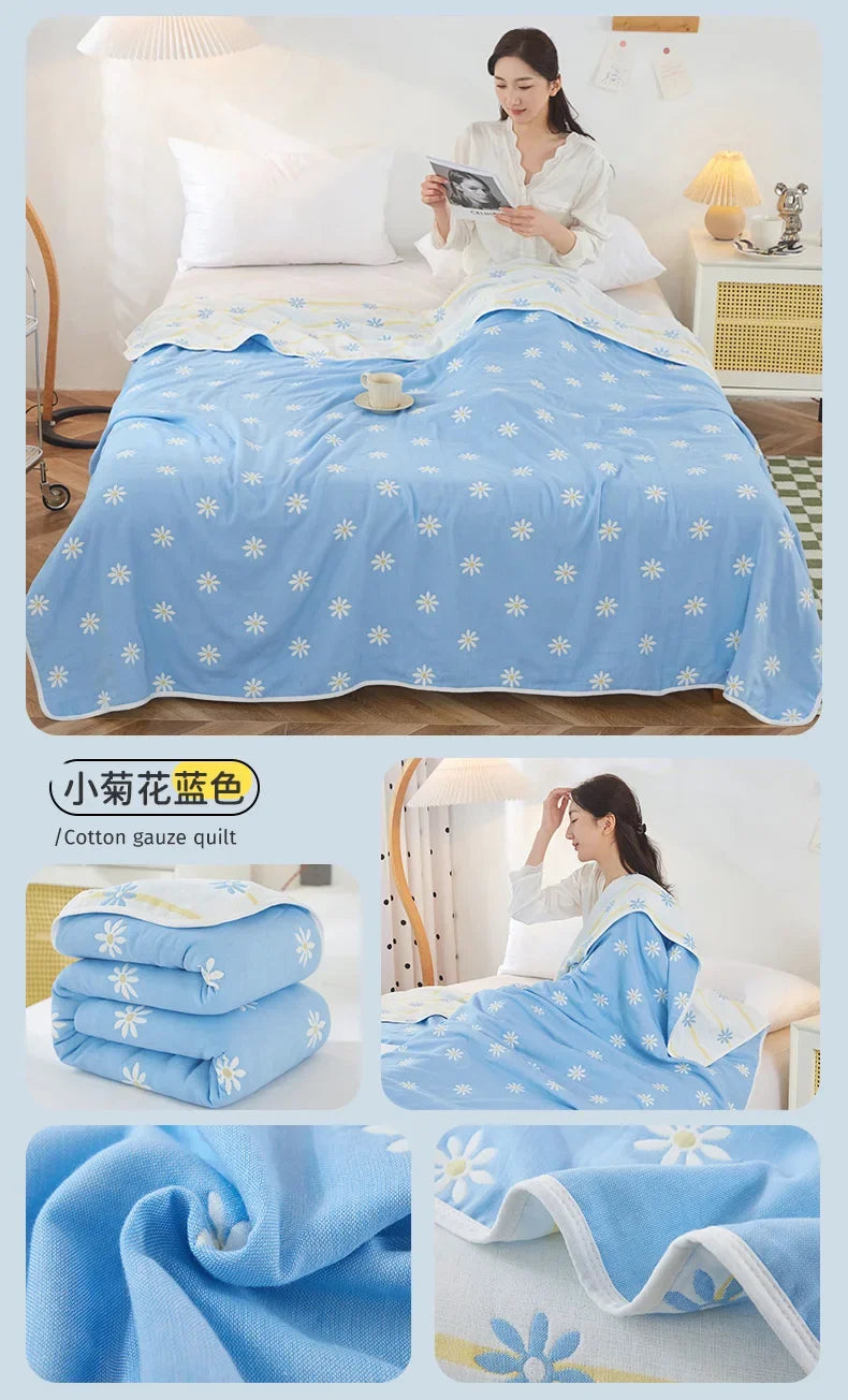 Cotton Gauze Summer Quilt — Plaid