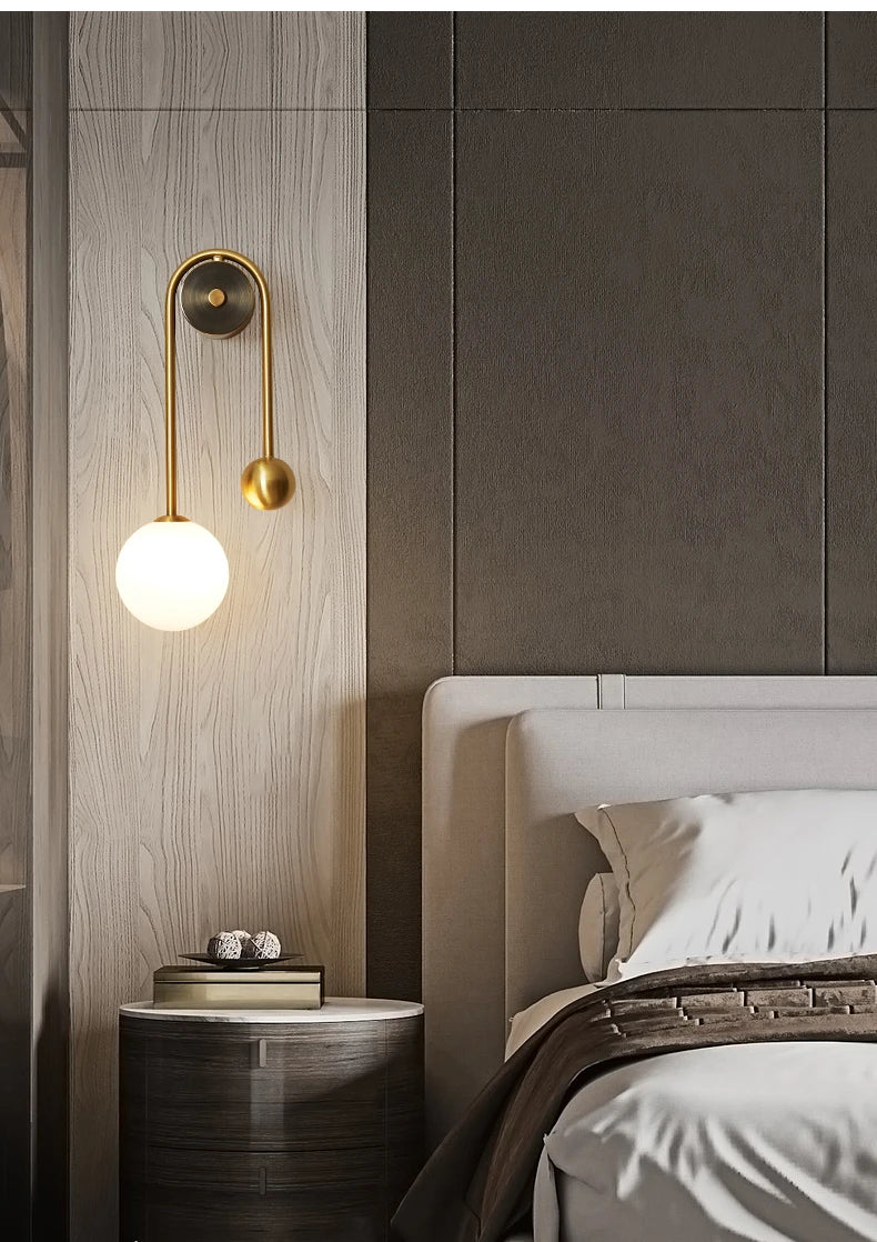 The Warm Detail — Gold Glass Ball Wall Sconce