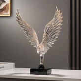 Gold Angel Wing Sculpture — Abstract Resin Figurine for Home Décor & Shelf Styling