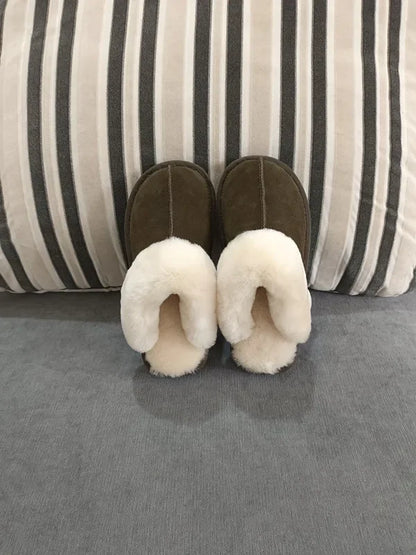 Cloud Underfoot — Natural Sheepskin & Fur Anti-Slip Home Slippers