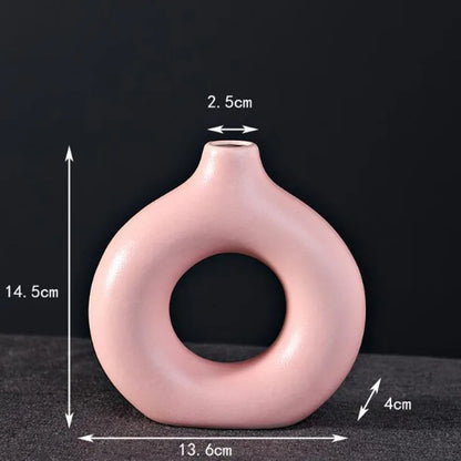 Porcelain Doughnut Vase — For Fresh & Dried Flower Arrangements