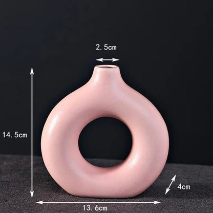Porcelain Doughnut Vase — For Fresh &amp; Dried Flower Arrangements