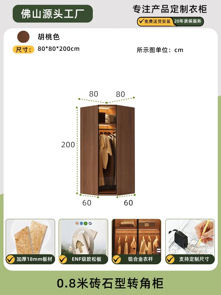 Modern Glass Wardrobe — L-Shaped Corner Closet with Luxury Storage