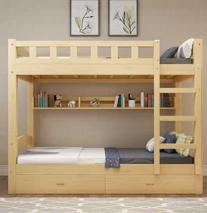Modern Wooden Bunk Bed — Safe & Stylish Kids' Bedroom Furniture