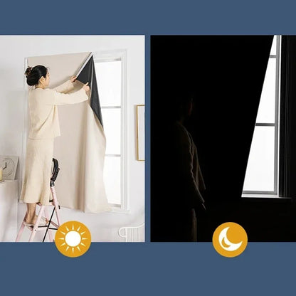 Self-Adhesive No-Drill Blackout Curtains