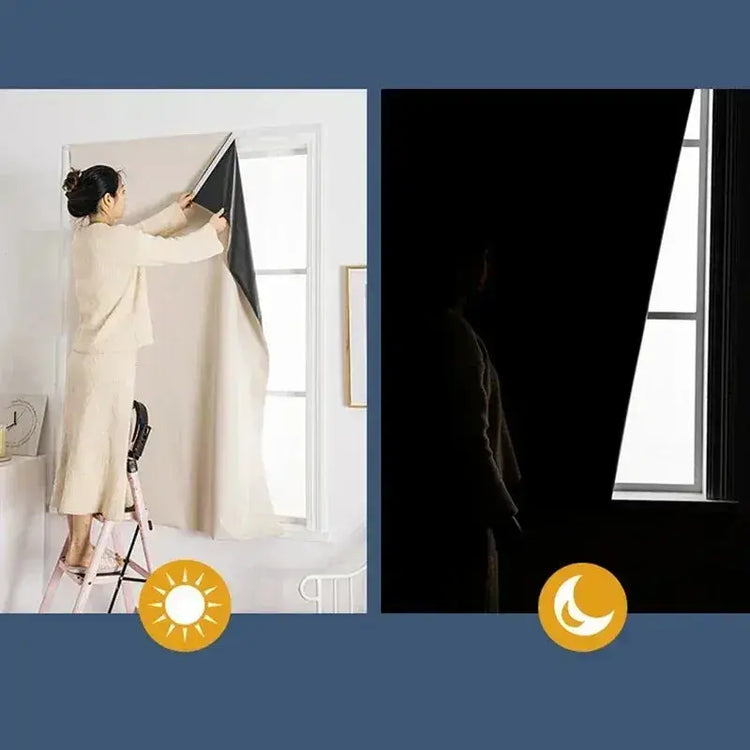 No-Drill Blackout Curtains — Self-Adhesive Bedroom Window Panels Jonine’s Corner