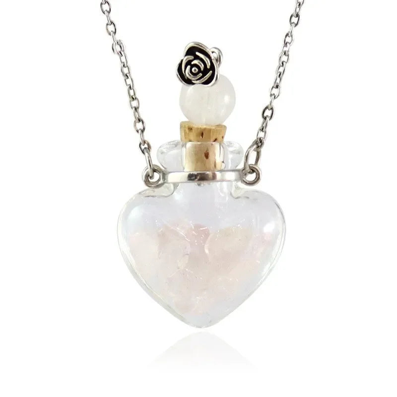 Fashion Glass Perfume Essential Oil Bottle Pendants DIY Women&
