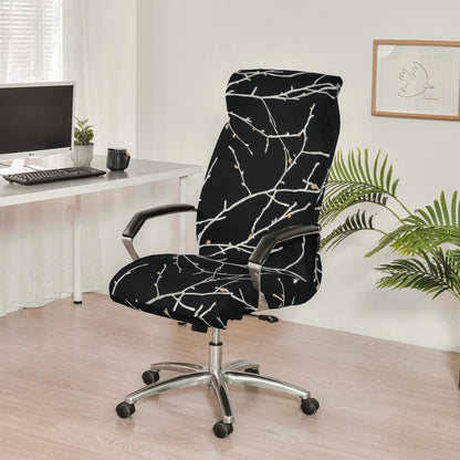 Fresh Look, Same Chair — Elastic Rotating Office Chair Cover with Back Protection