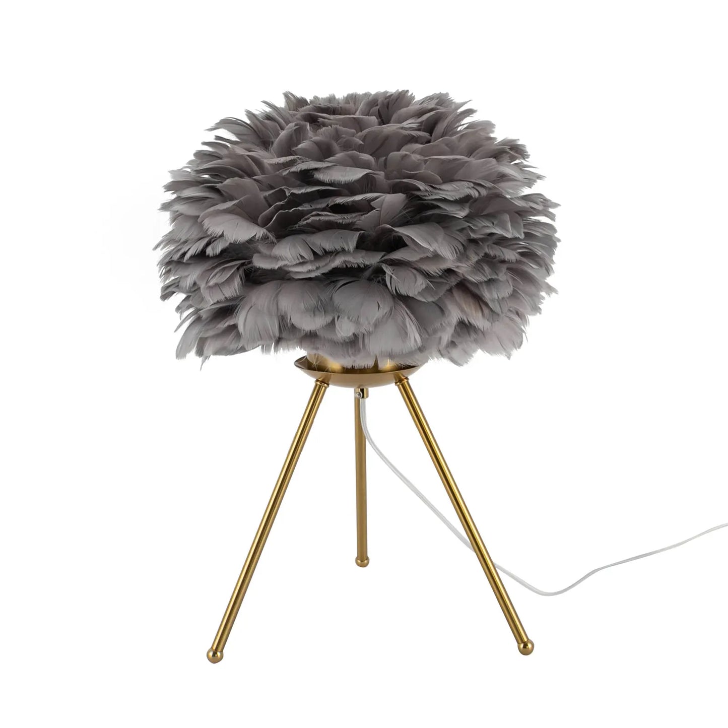 Soft Light, Strong Style — Grey Feather Tripod Desk Lamp
