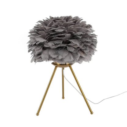 Soft Light, Strong Style — Grey Feather Tripod Desk Lamp