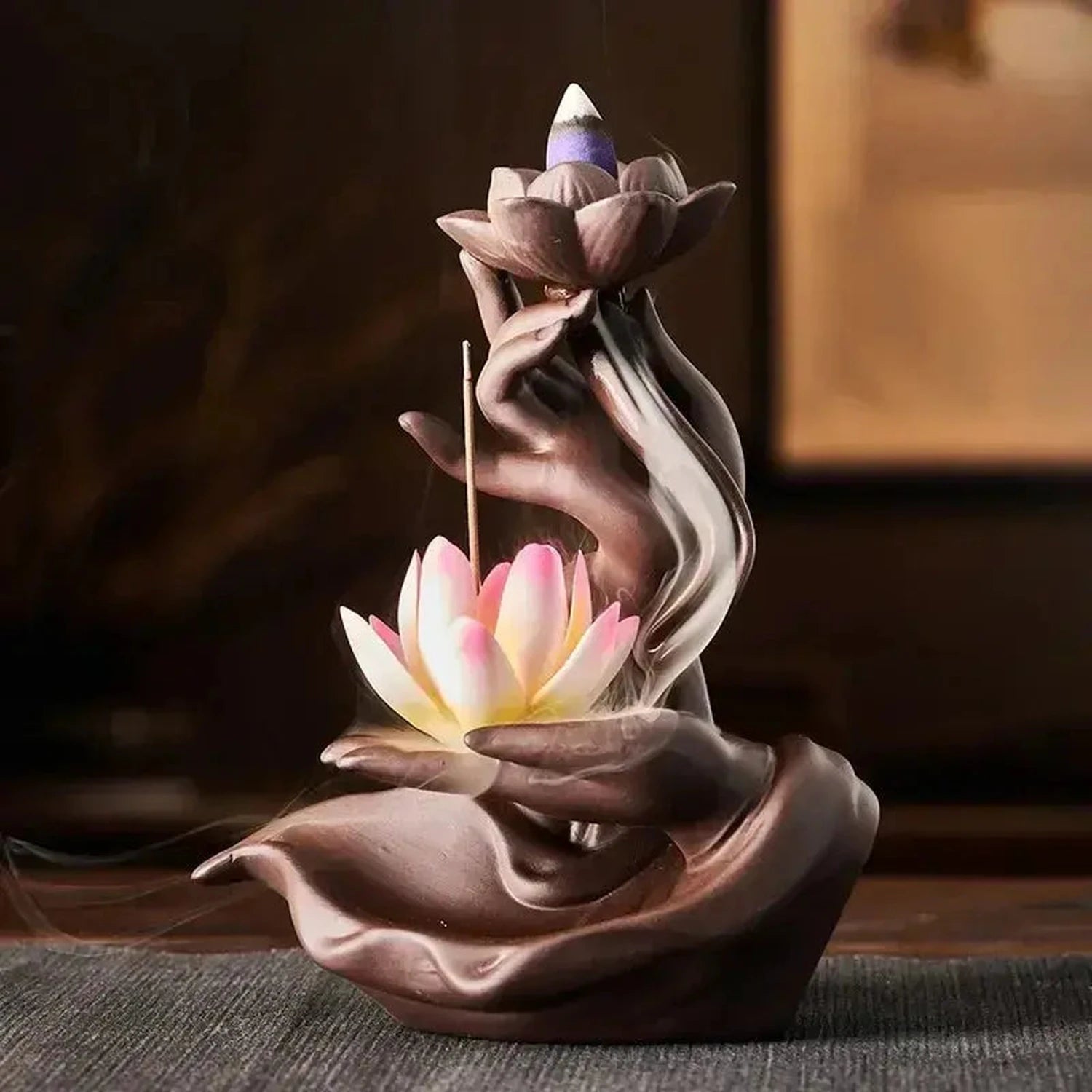 Purple Sand Backflow Incense Burner for Reflux Cone Incense Ceramic Bergamot Lotus OUD Incense Stick Holder Zen Home Decor Jonine’s Corner