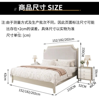 European Minimalist Waterproof Bed Frame with Headboard