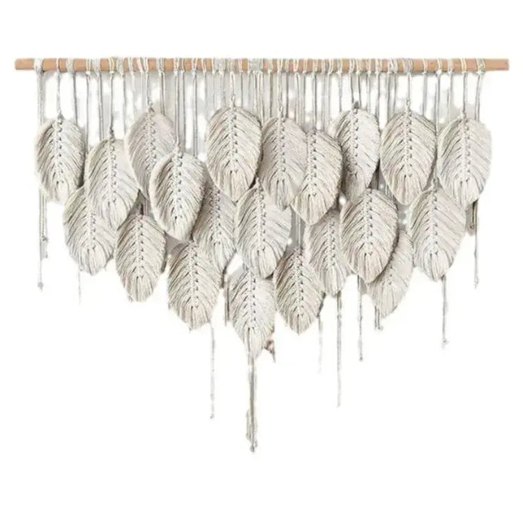 Boho Home Decoration, Macrame Tapestry Macrame Leaf Feather Wall Hanging Decor for Living Room Bedroom, Boho Wall Art Home Decor Jonine’s Corner