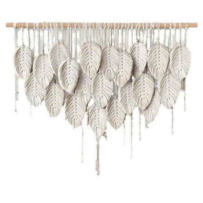 The Boho Wall — Macrame Leaf &amp; Feather Tapestry