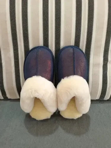 Cloud Underfoot — Natural Sheepskin & Fur Anti-Slip Home Slippers