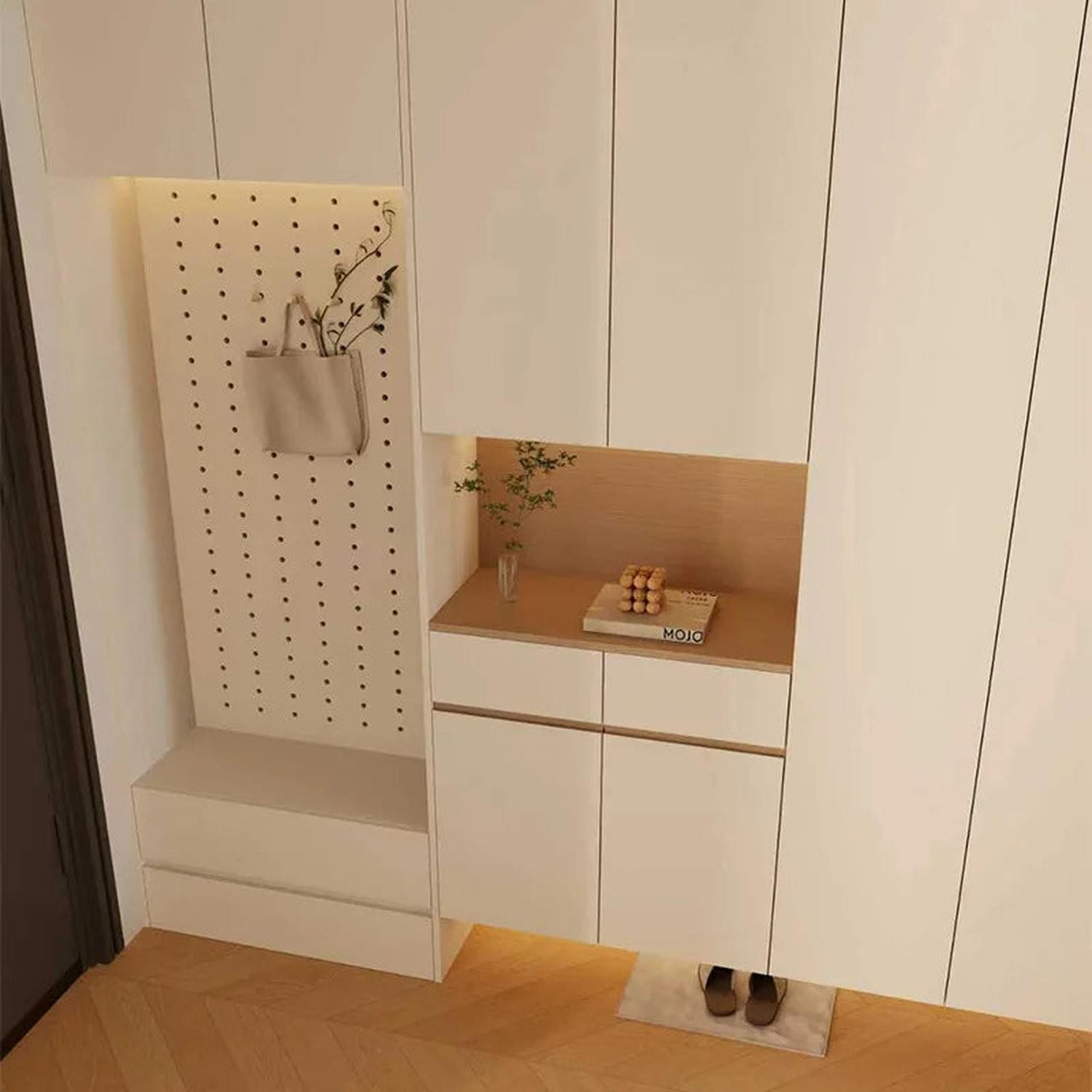 Custom Solid Wood Entryway Shoe Cabinet