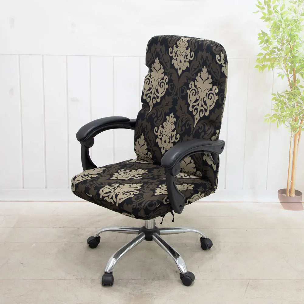 Fresh Look, Same Chair — Elastic Rotating Office Chair Cover with Back Protection