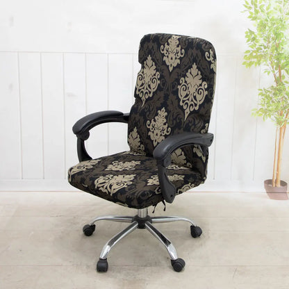 Fresh Look, Same Chair — Elastic Rotating Office Chair Cover with Back Protection