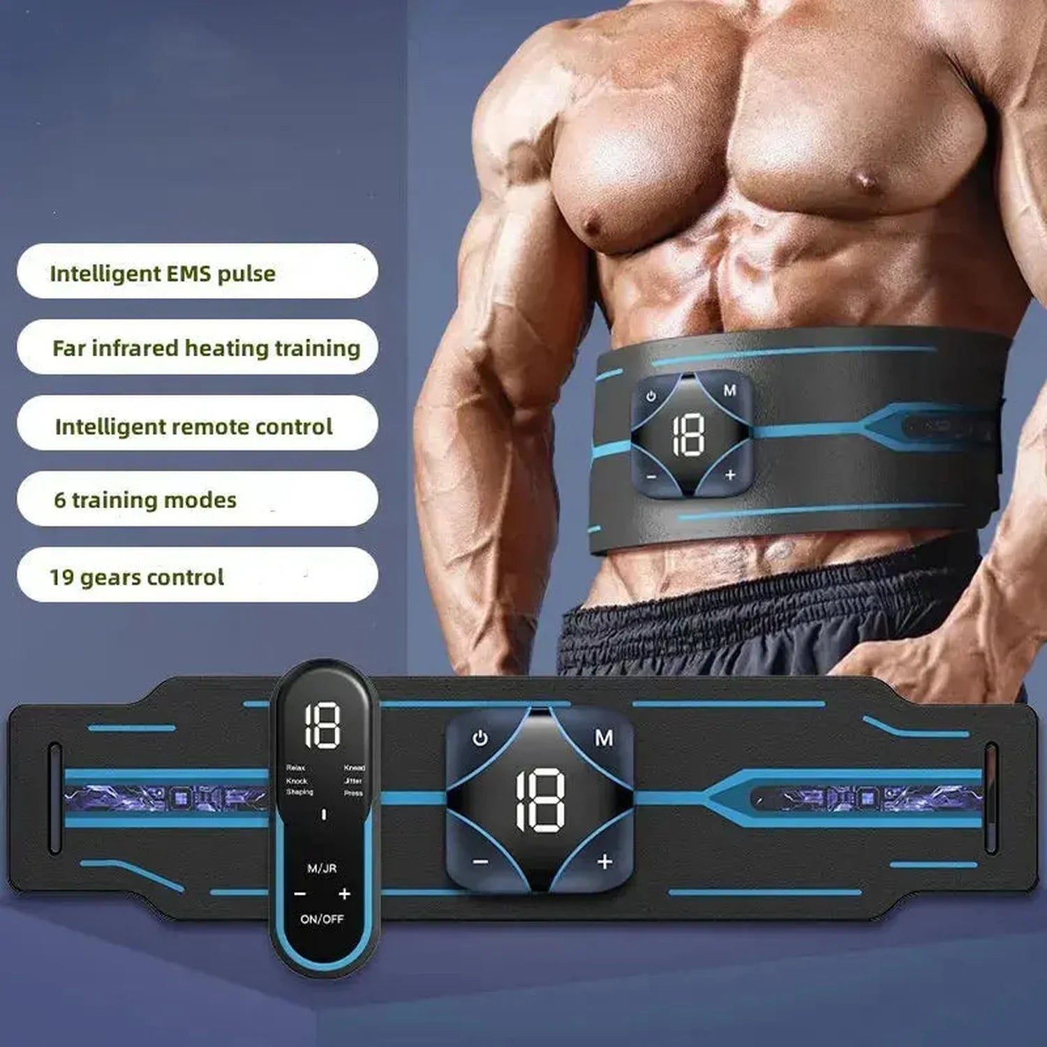 ABS Stimulator,Ab Machine,Abdominal Toning Belt Workout Portable Ab Stimulator Home Office Fitness Workout Equipment for Abdomen Jonine’s Corner