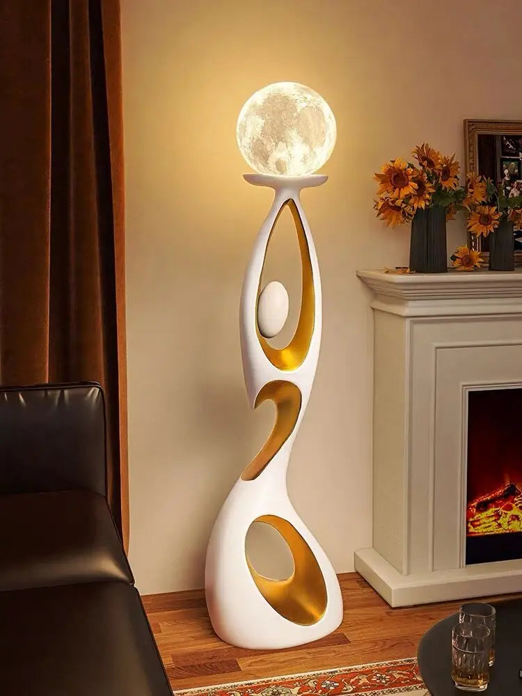 Movement Frozen in Time — Resin Floor Sculpture with Ambient Light
