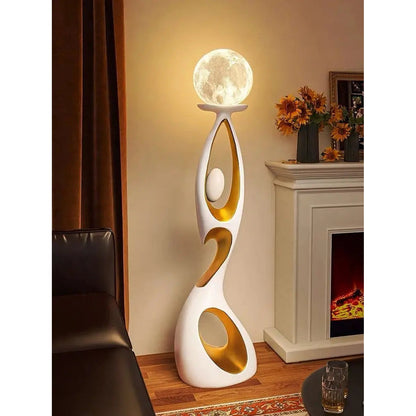 Movement Frozen in Time — Resin Floor Sculpture with Ambient Light