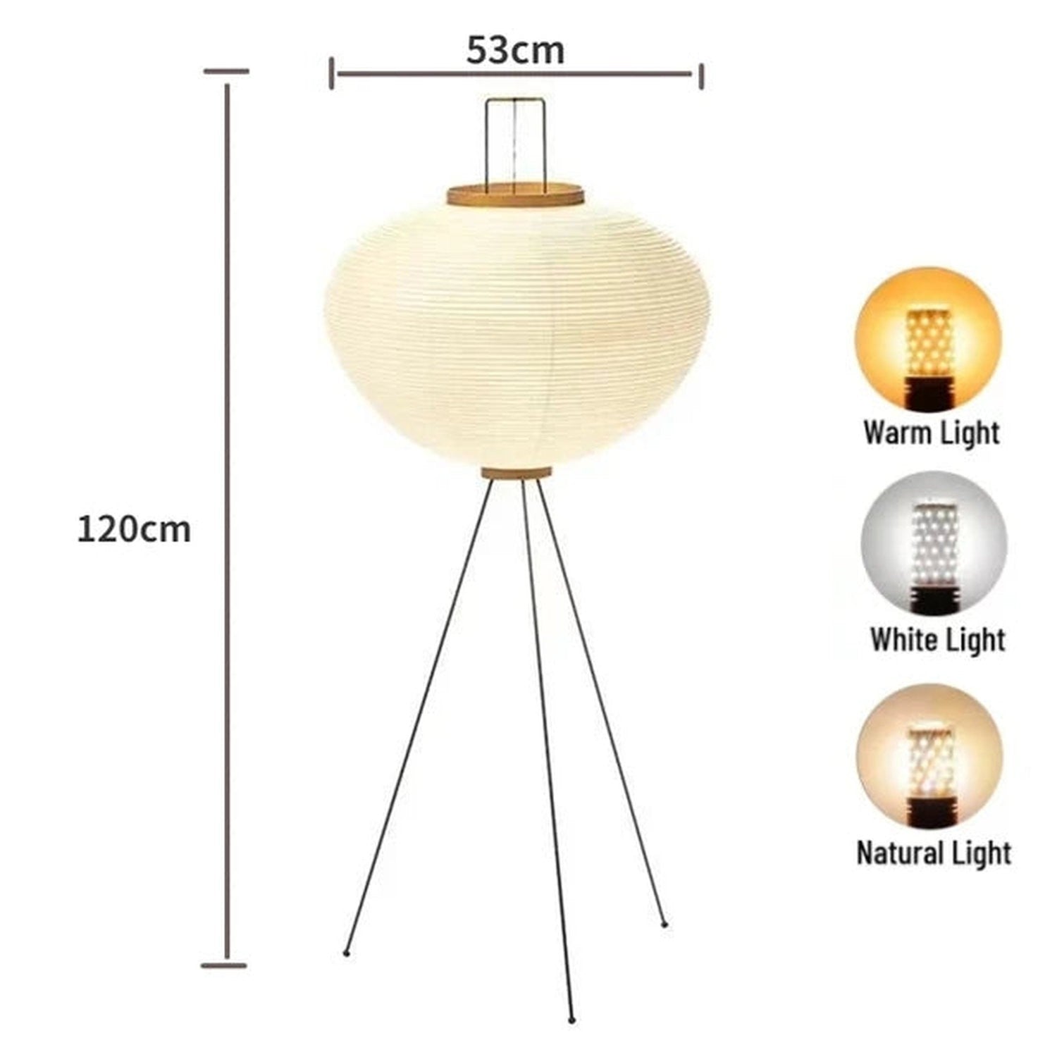 Wabi-Sabi Rice Paper Floor Lamp – Noguchi Style