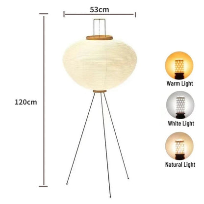 Wabi-Sabi Rice Paper Floor Lamp – Noguchi Style