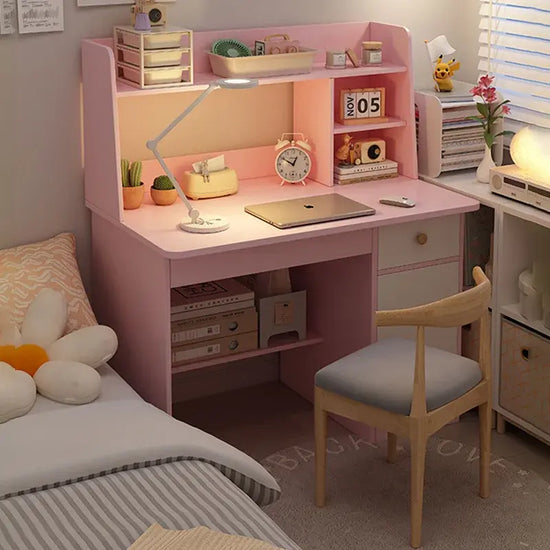 Space-Saving Computer Desk with Integrated Bookshelf Jonine’s Corner