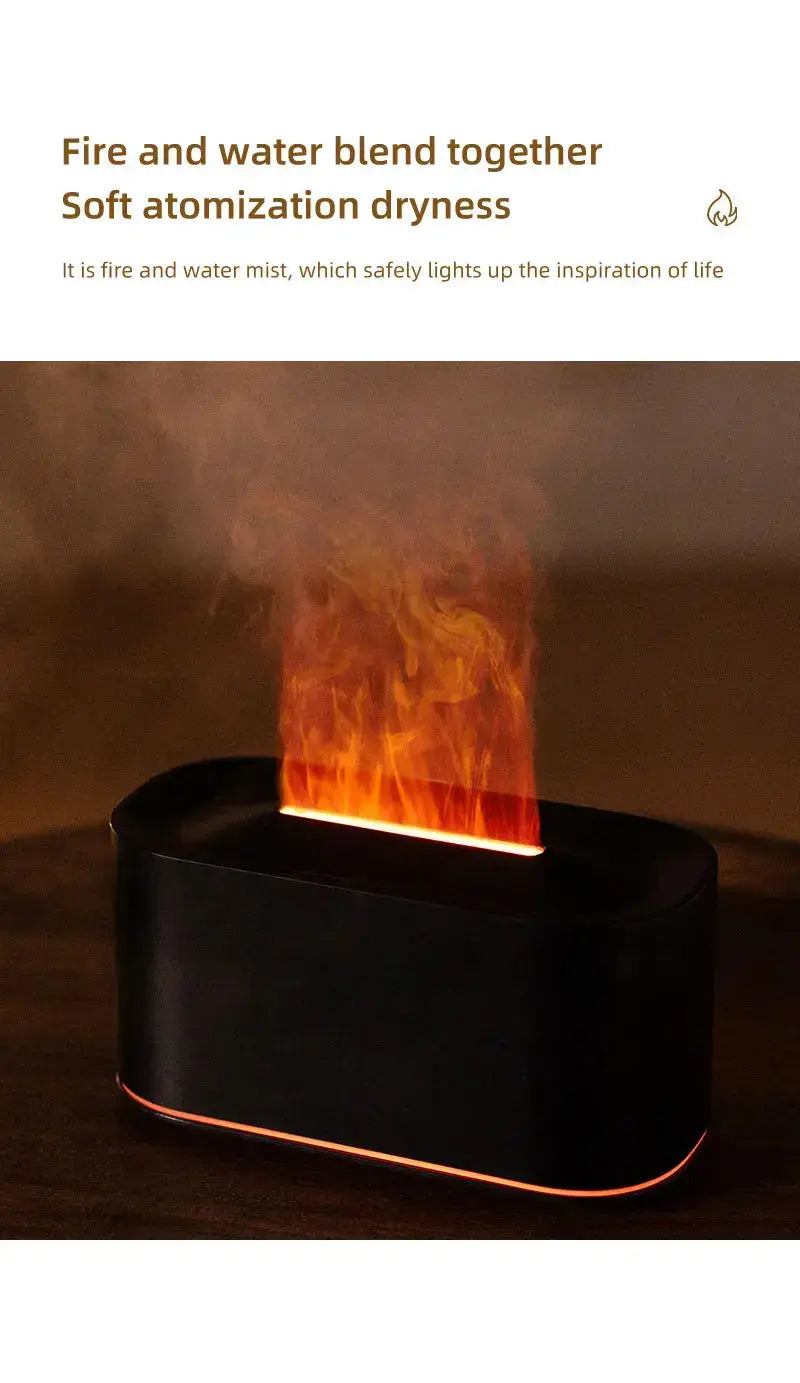Essential Oil Diffuser,Flame Colorful Water Vapor Fire Humidifier for Aromatherapy Aroma Therapy Machine Room,Flame Diffuser Jonine’s Corner