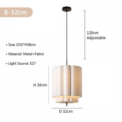 American Wabi Sabi Fabric Pendant Light Living Dining Room Loft Bar Droplight Lighting Home Decor Bedroom Hanging  Chandelier