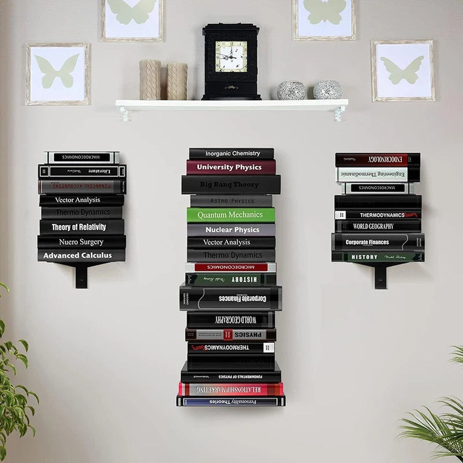 Modern Metal 2-Tier Bookshelf — Minimalist Wall Bookcase