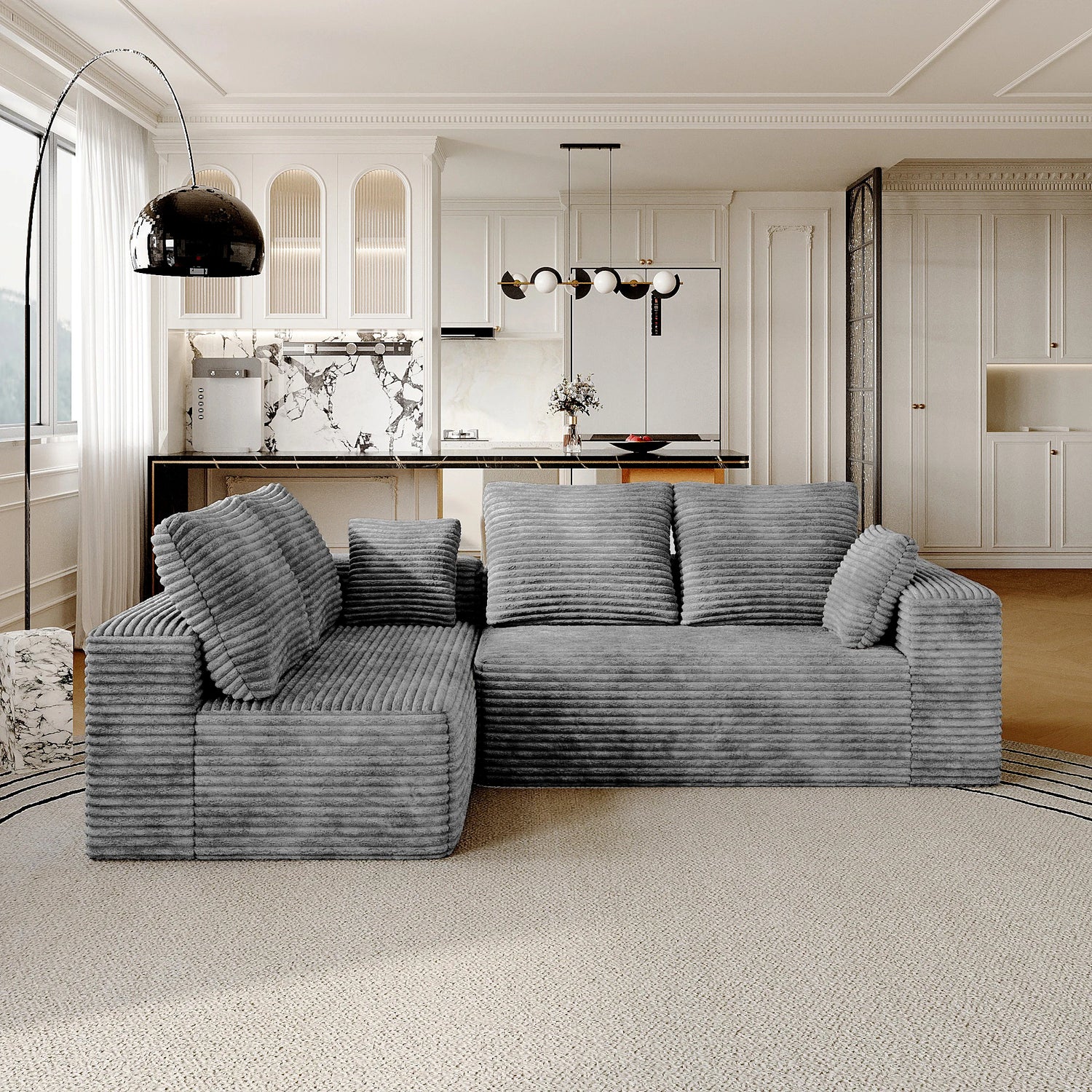 Sink Into Sunday — Sdorens 104" Cloud Sectional with L-Shape Chaise