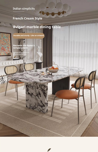 Custom Luxury French Marble Dining Table — Natural Stone