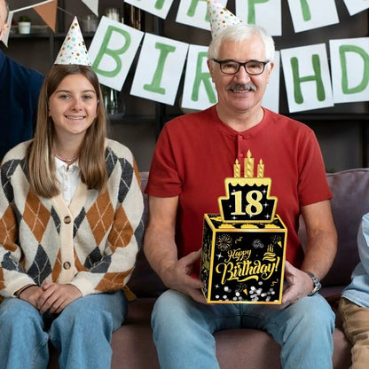 Surprise Money Pull Gift Box with Birthday Card & DIY Stickers