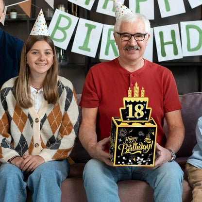 Surprise Money Pull Gift Box with Birthday Card &amp; DIY Stickers