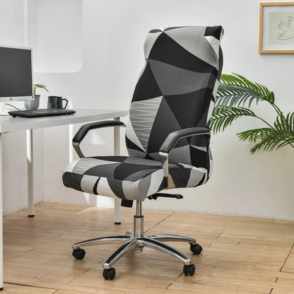 Fresh Look, Same Chair — Elastic Rotating Office Chair Cover with Back Protection