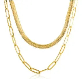 Gold Heart Toggle Necklace — Beaded Chain Gift for Her
