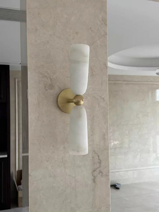 Alabaster Long Wall Sconce — Luxury Marble Wall Lamp for Bedroom & Living Room