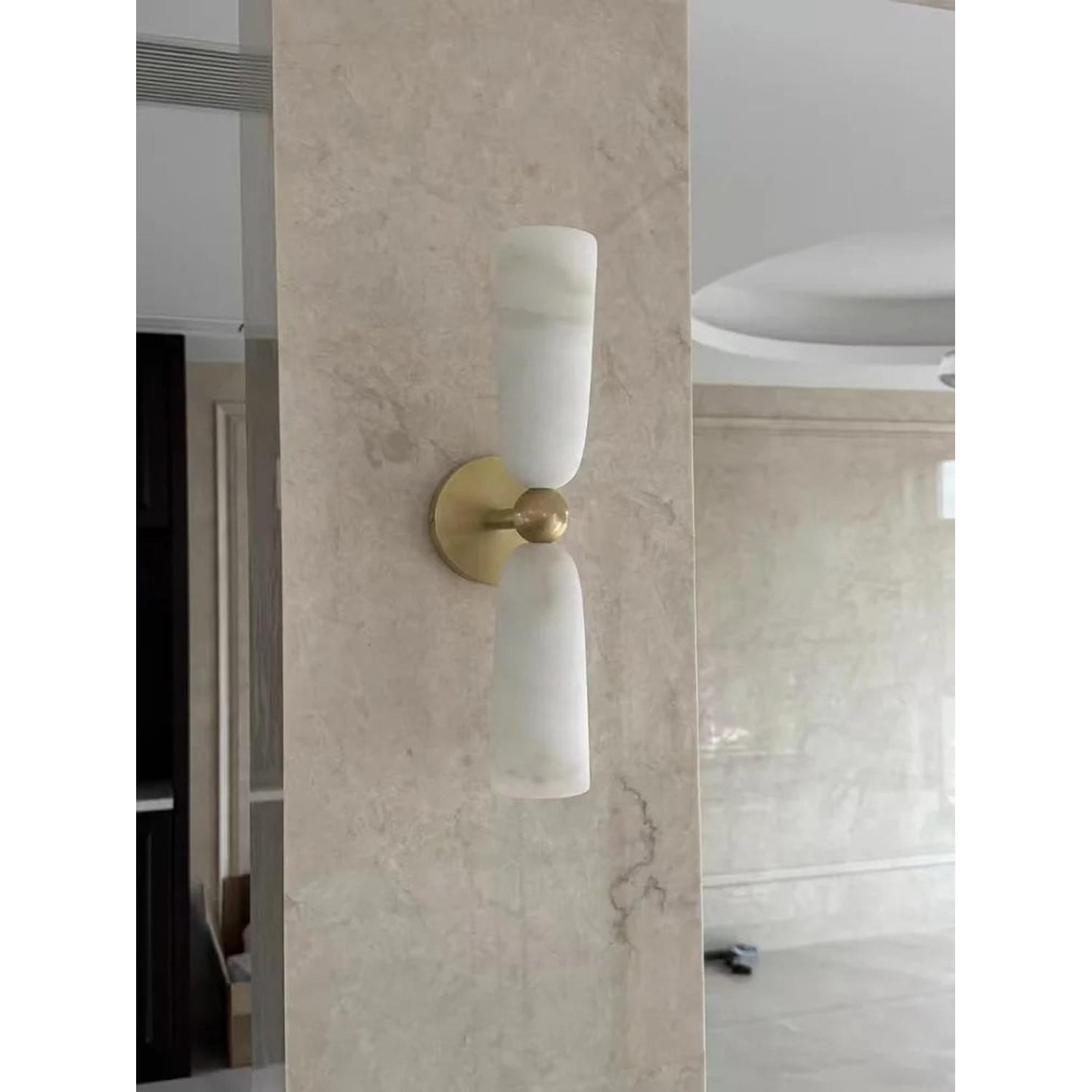 Alabaster Long Wall Sconce — Luxury Marble Wall Lamp for Bedroom &amp; Living Room