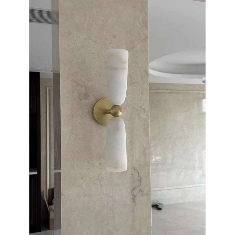 Alabaster Long Wall Sconce — Luxury Marble Wall Lamp for Bedroom & Living Room