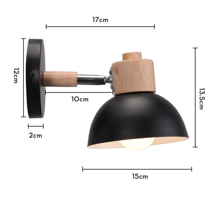 Nordic LED Wall Lamp Wood Creative Lighting Fixture Guest Room Balcony Staircase Sconce Bedroom Bedside Decor Light Chandelier Jonine&