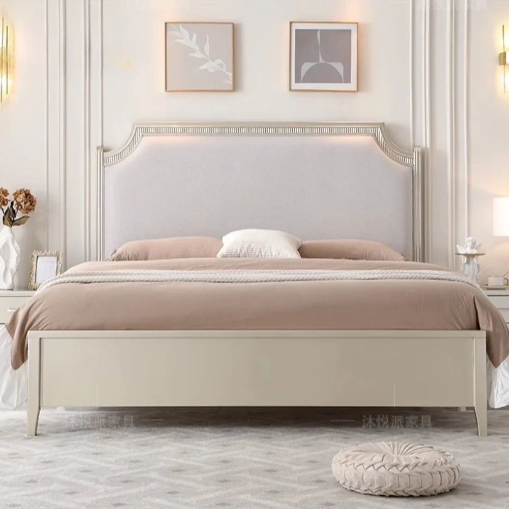 European Minimalist Waterproof Bed Frame with Headboard