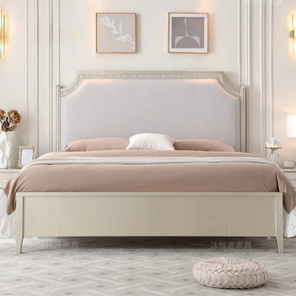 European Minimalist Waterproof Bed Frame with Headboard