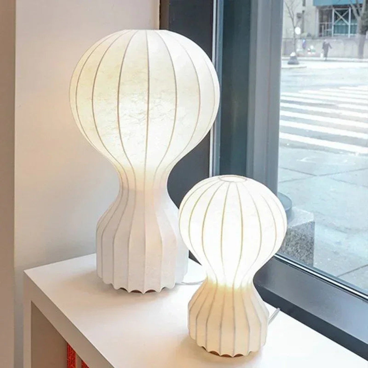 Wabi-Sabi Fabric Floor Lamp — Japandi Style for Bedroom &amp; Living Room